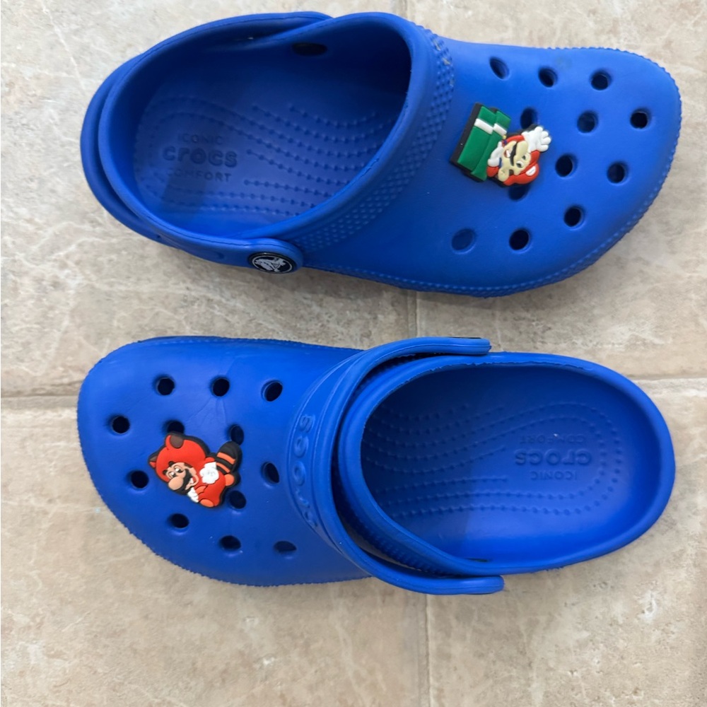 Crocs Blue Clogs with Cartoon Charms